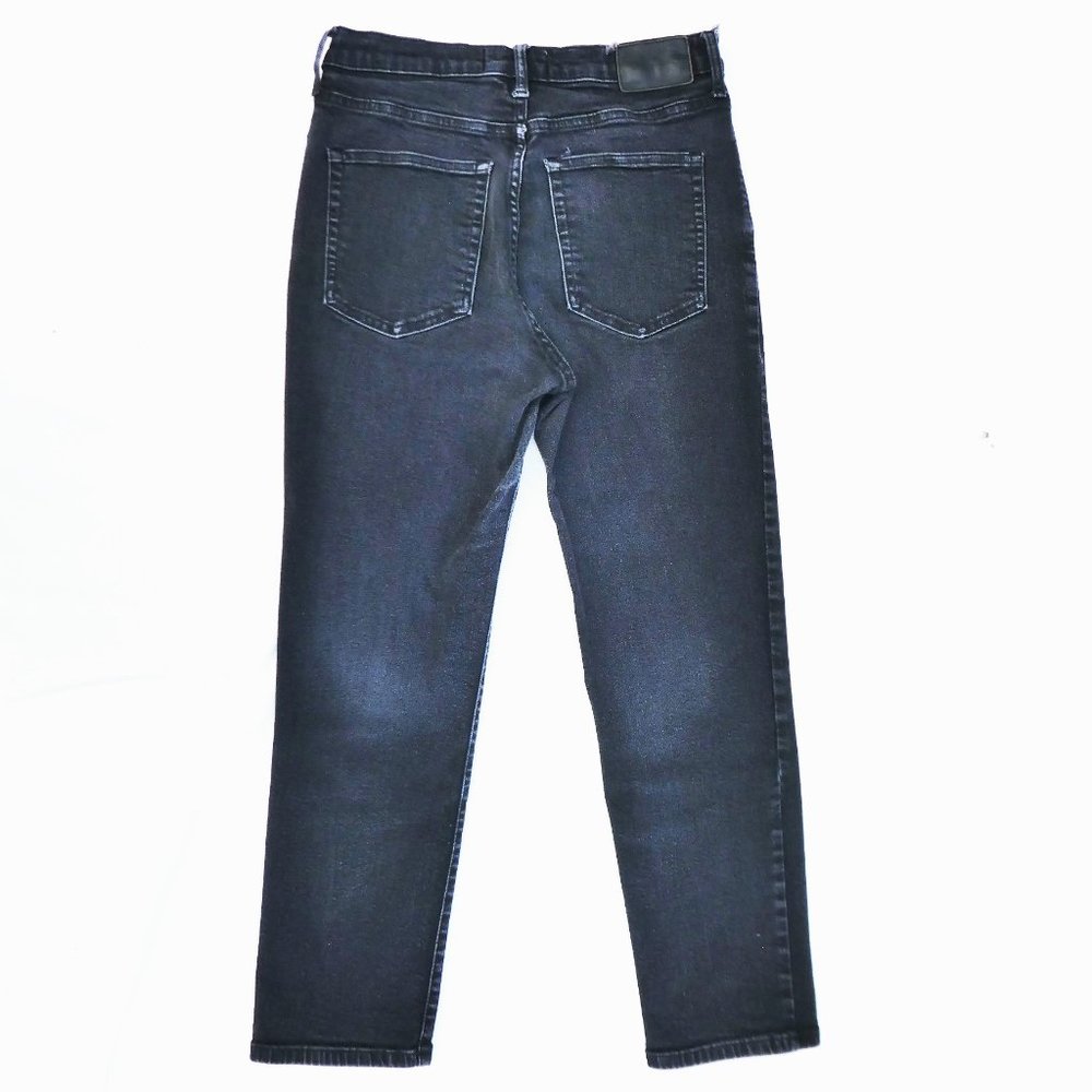 27x24 Everlane Faded Black Jeans High Rise Slim Straight Button Fly Stretchy